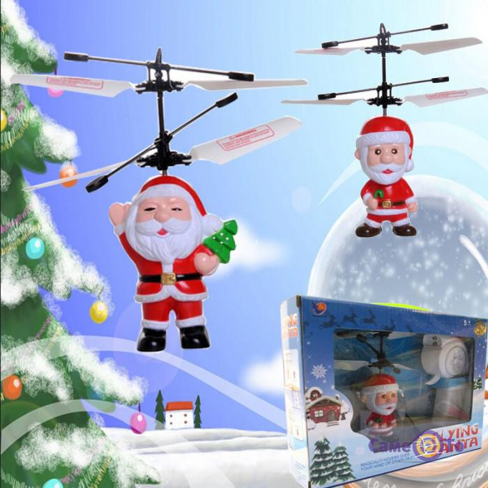 Літаюча Іграшка Flying Santa Санта Клаус Подарунок на Новий Рік Дід Мороз - мініатюра 2