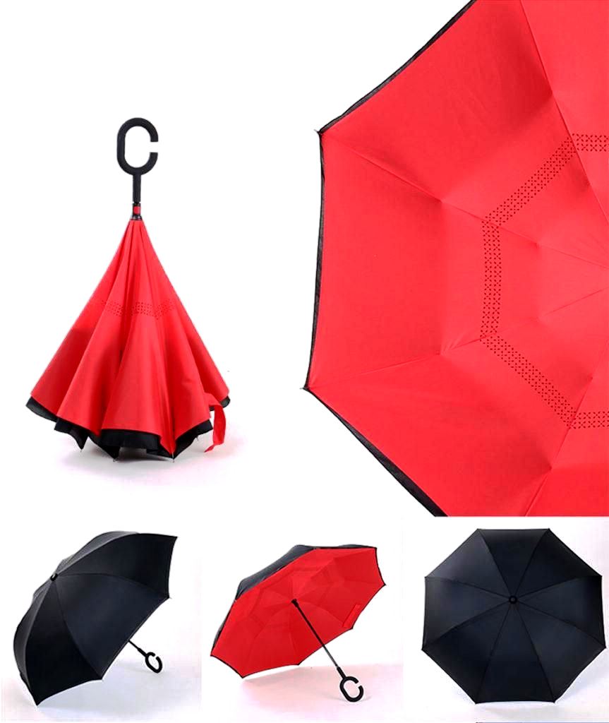 Парасолька навпаки Up-Brella Парасолька зворотного додавання однотонна в чохлі