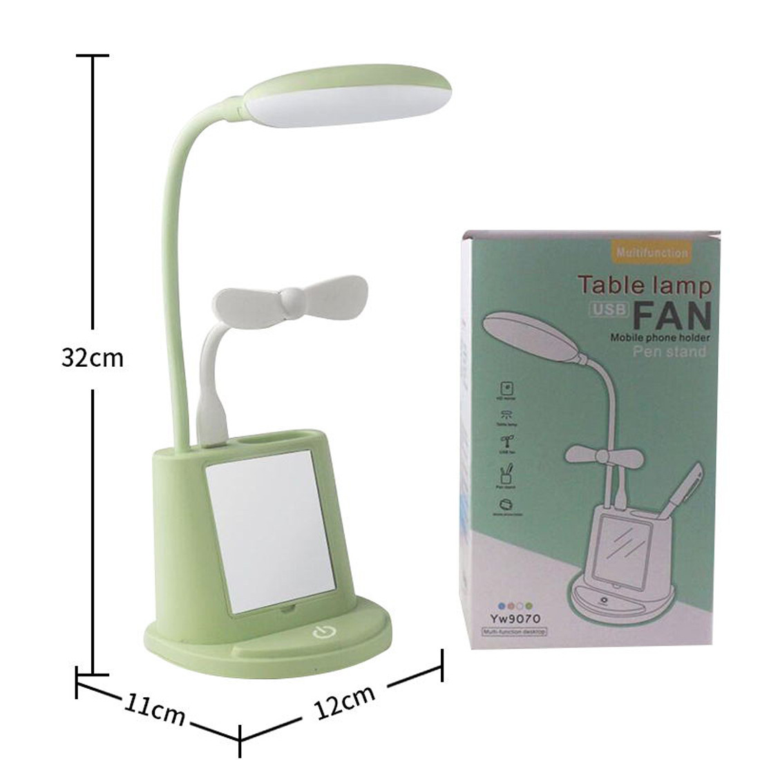Настільна світлодіодна смарт-лампа з дзеркалом та тримачем для телефону YW9070 - мініатюра 11