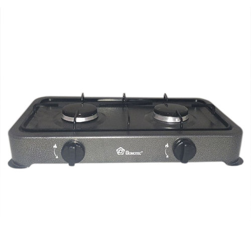 Плита газова Domotec MS-6602 настільна на 2 конфорки ∙ Сіра - мініатюра 2