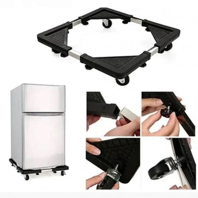 Універсальна підставка на коліщатках для пересування побутової техніки ∙ Пересувна підставка для пральної машини та холодильника, 54 х 54 см - мініатюра 4