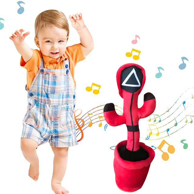 М'яка іграшка - повторюшка Гра в кальмара ∙ Танцюючий співаючий кактус Squid Game - мініатюра 2