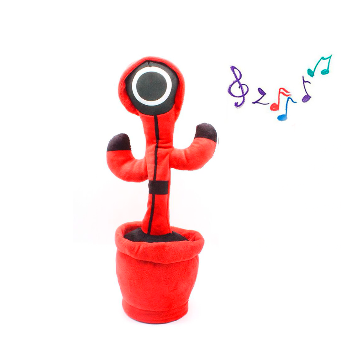 М'яка іграшка - повторюшка Гра в кальмара ∙ Танцюючий співаючий кактус Squid Game - мініатюра 4