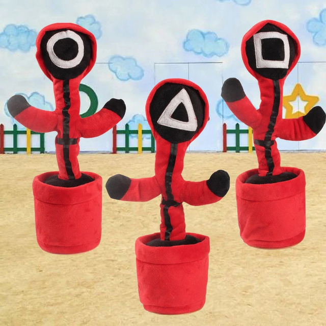 М'яка іграшка - повторюшка Гра в кальмара ∙ Танцюючий співаючий кактус Squid Game - мініатюра 6