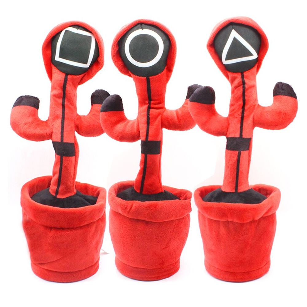 М'яка іграшка - повторюшка Гра в кальмара ∙ Танцюючий співаючий кактус Squid Game - мініатюра 8