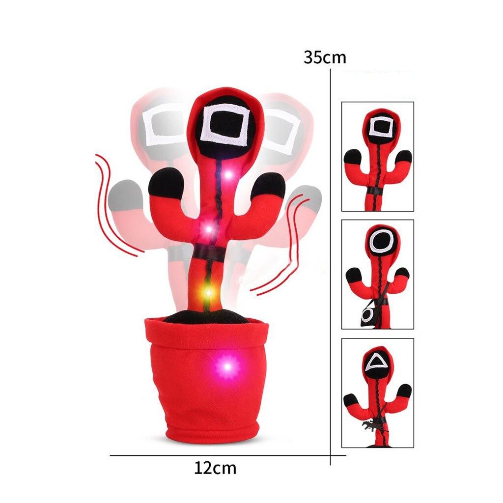 М'яка іграшка - повторюшка Гра в кальмара ∙ Танцюючий співаючий кактус Squid Game - мініатюра 12