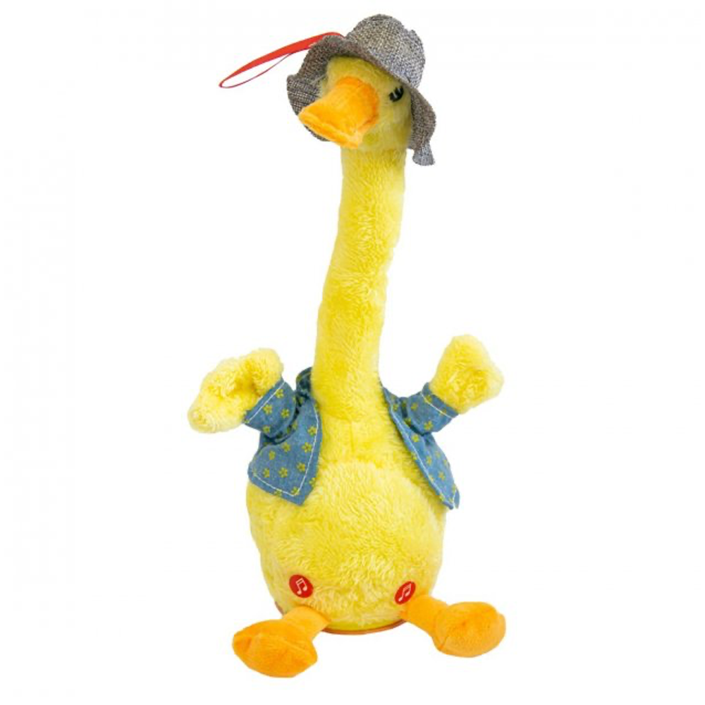 Інтерактивна дитяча розмовляюча іграшка – повторюшка Гусак Dansing Duck ∙ Музична танцююча качка повторюха з LED підсвіткою