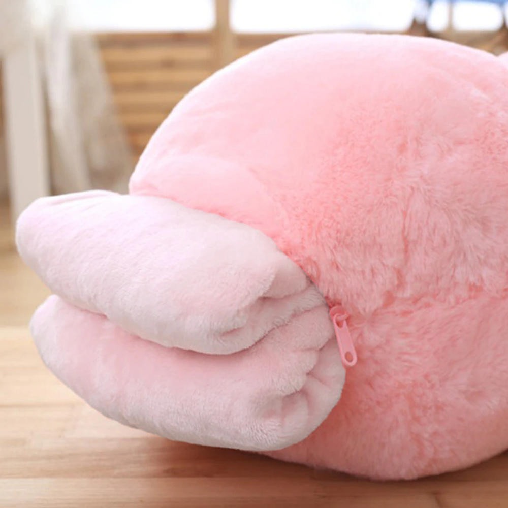 Іграшка-подушка Хом'як з пледом 3 в 1 ∙ М'яка іграшка + Плед + Подушка Хом'ячок, 100 x 100 см ∙ Рожевий / блакитний / коричневий / сірий - мініатюра 5