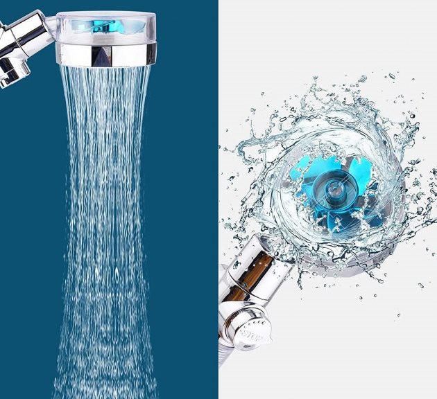 Водозберігаюча лійка – насадка для душу з пропелером TURBOCHARGED SHOWER HEAD ∙ Унікальний малюнок води ∙ Функція Стоп ∙ Обертання на 360° - мініатюра 2