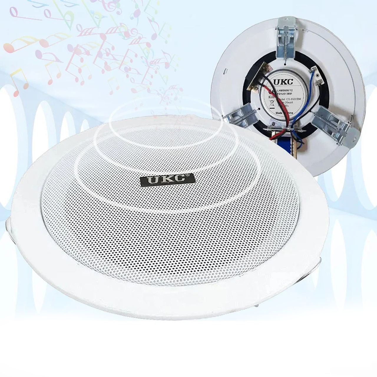 Стельові колонки – динаміки UKC CS 6500 що вбудовуються ∙ Водостійка стельова акустична система для врізного монтажу ∙ Діаметр 6,5’’ - мініатюра 6