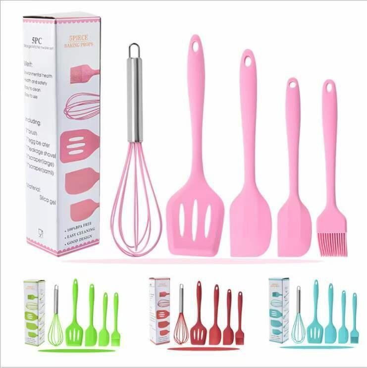 Набір аксесуарів для кухні з 5 предметів EASY Kitchen silicone set ∙ Набір кухонних силіконових лопаток + вінчик + пензлик в комплекті - мініатюра 4