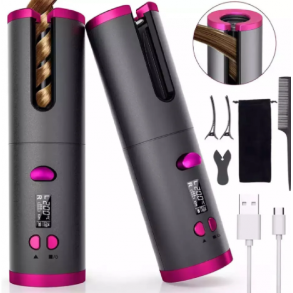 Автоматична плойка – стайлер Ramindong Hair curler WM-002 для завивки укладання волосся у локони, керамічна з USB зарядкою - мініатюра 4