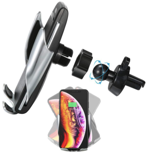 Автомобільний утримувач телефону з бездротовою зарядкою Smart Sensor S5 ∙ Універсальна підставка для смартфона ∙ Бездротова зарядка в авто - мініатюра 4