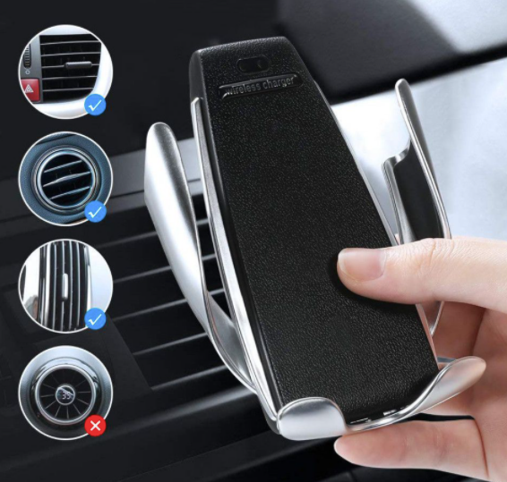 Автомобільний утримувач телефону з бездротовою зарядкою Smart Sensor S5 ∙ Універсальна підставка для смартфона ∙ Бездротова зарядка в авто - мініатюра 5