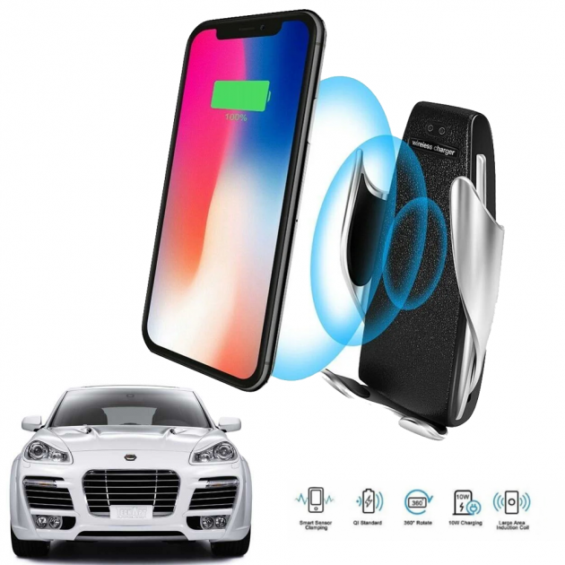 Автомобільний утримувач телефону з бездротовою зарядкою Smart Sensor S5 ∙ Універсальна підставка для смартфона ∙ Бездротова зарядка в авто - мініатюра 6