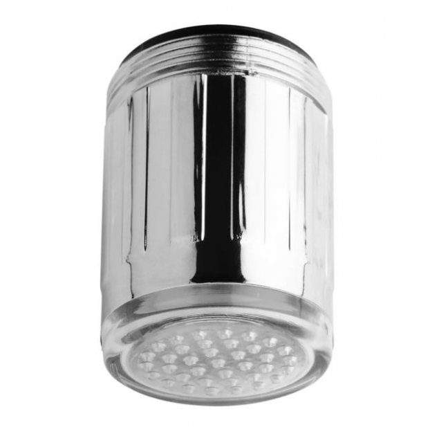 Насадка на кран змішувача з LED підсвіткою води ∙ Аератор економія води Faucet light multi Led Water Glow - мініатюра 3