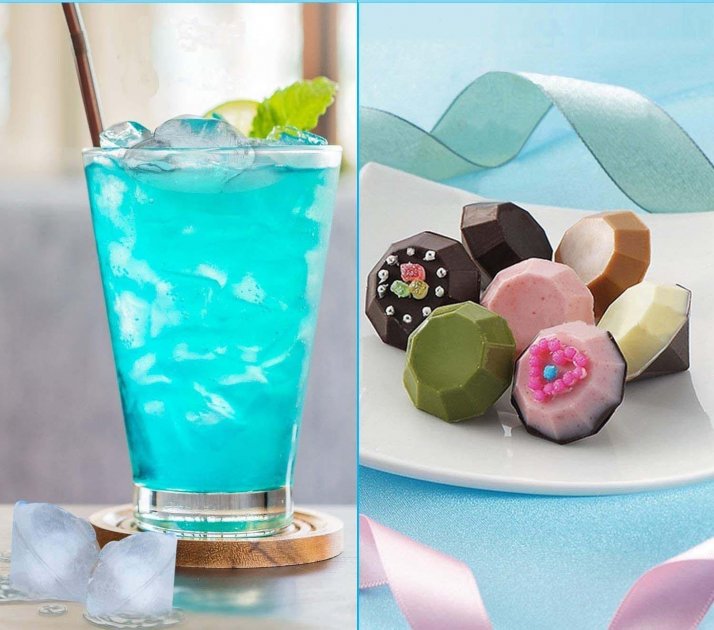 Силіконова форма – лоток для кубиків льоду Діамант ∙ Льодовина Алмази ∙ 4 осередки - мініатюра 6