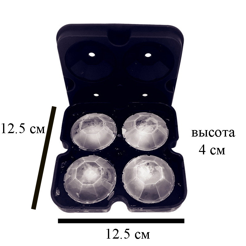 Силіконова форма – лоток для кубиків льоду Діамант ∙ Льодовина Алмази ∙ 4 осередки - мініатюра 7