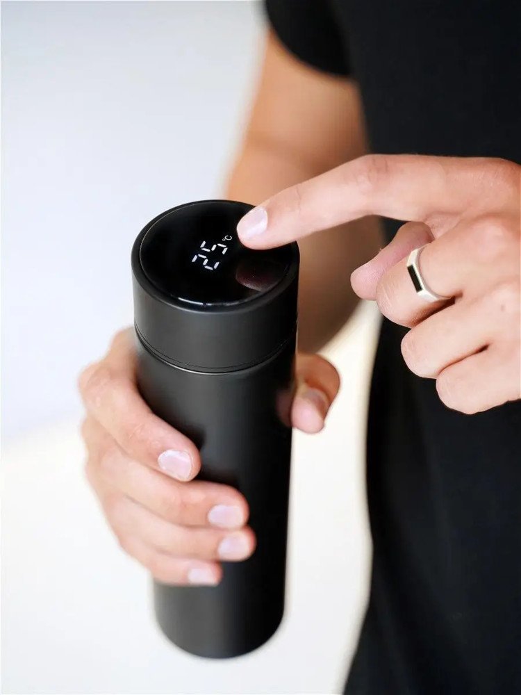 Смарт-термос для напоїв із сенсорним індикатором температури та ситечком Smart CUP ∙ Термокружка з нержавіючої сталі, 500 мл - мініатюра 2