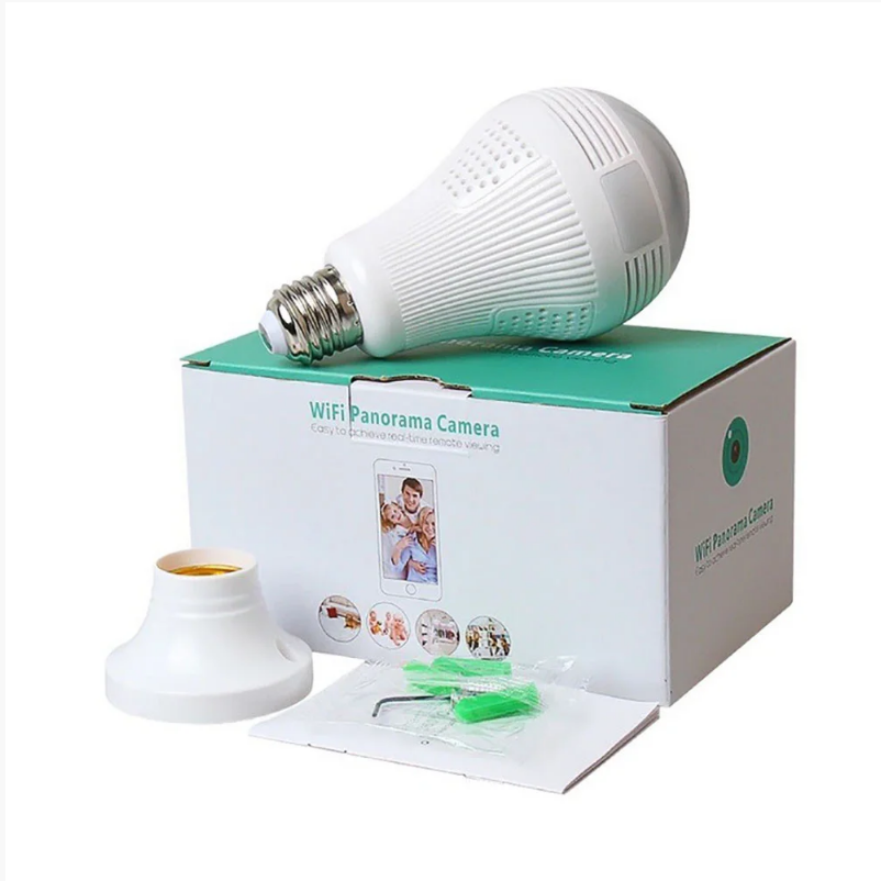Панорамна WiFi камера відеоспостереження – Лампочка 'Риб'яче око' 360° Прихована камера CAMERA SMART DVR WI-FI - мініатюра 8