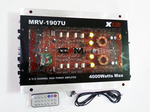Автомобільний 4-канальний підсилювач звуку CMAudio MRV-1907U Прозорий корпус ∙ USB ∙ 4000Вт - мініатюра 3