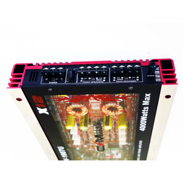 Автомобільний 4-канальний підсилювач звуку CMAudio MRV-1907U Прозорий корпус ∙ USB ∙ 4000Вт - мініатюра 4