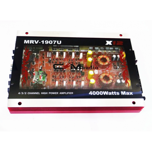 Автомобільний 4-канальний підсилювач звуку CMAudio MRV-1907U Прозорий корпус ∙ USB ∙ 4000Вт - мініатюра 6