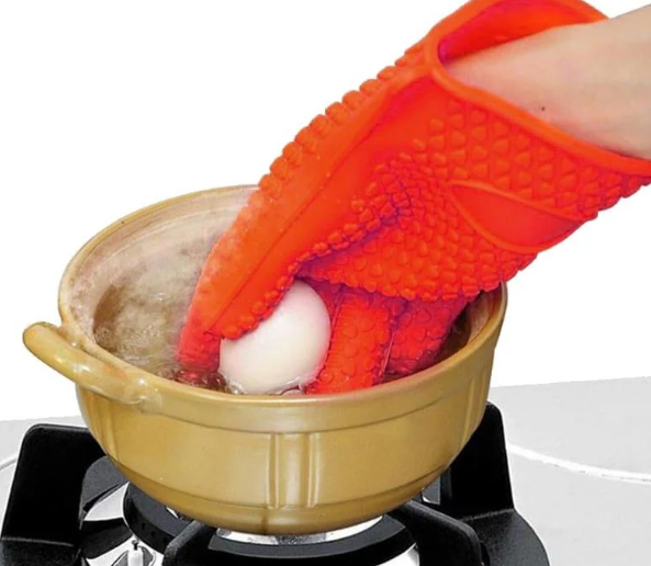 Жароміцні термостійкі рукавички – прохватки RED GLOVE Силіконові прихватки рукавиці для гарячого - мініатюра 4