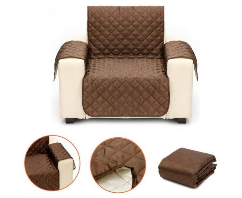 Двостороннє стьобане покривало – накидка на крісло Couch Coat - мініатюра 6