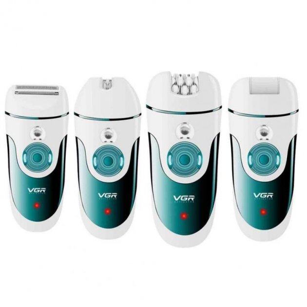 Бездротовий епілятор з підсвіткою VGR V-700 ∙ 4 змінні насадки ∙ USB зарядка - мініатюра 5