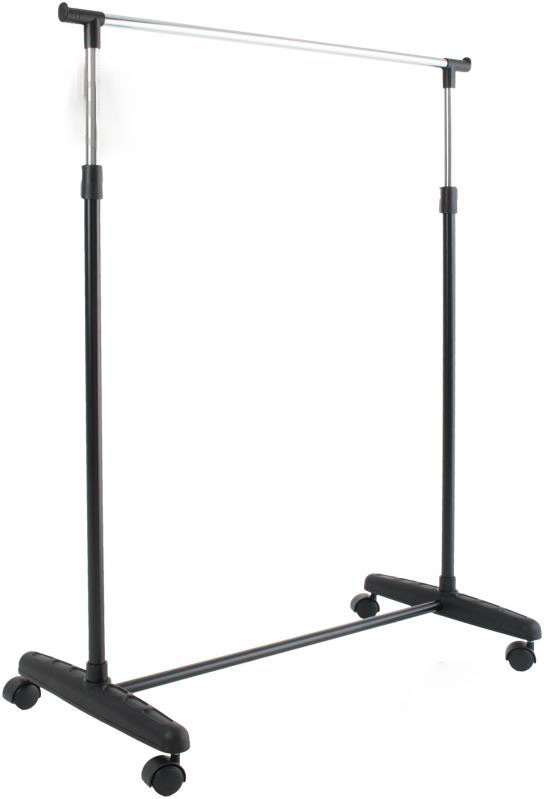 Одинарна пересувна підлогова телескопічна стійка – вішалка з регульованою висотою, на коліщатках, 152 х 75 х 38 см - мініатюра 3