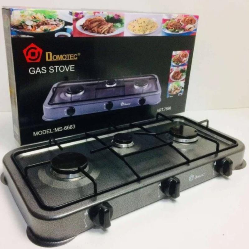 Настільна газова плита – таганок Domotec MS-6603 на 3 конфорки ∙ Плитка триконфоркова з емальованим покриттям ∙ Сіра - мініатюра 3