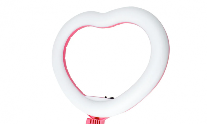 Кільцева лампа «Серце» з тримачем для телефону 33 см ∙ Селфі-кільце у формі серця - мініатюра 5