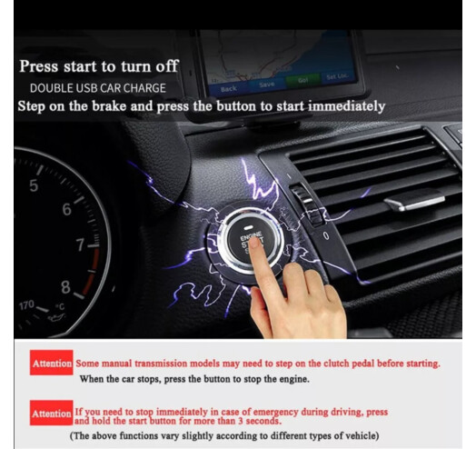 Універсальна система запуску двигуна Smart Start System з іммобілайзером ∙ Кнопка 'Старт-Стоп' для пуску та зупинки автомобіля з підсвічуванням та режимом старту на холодну - мініатюра 9