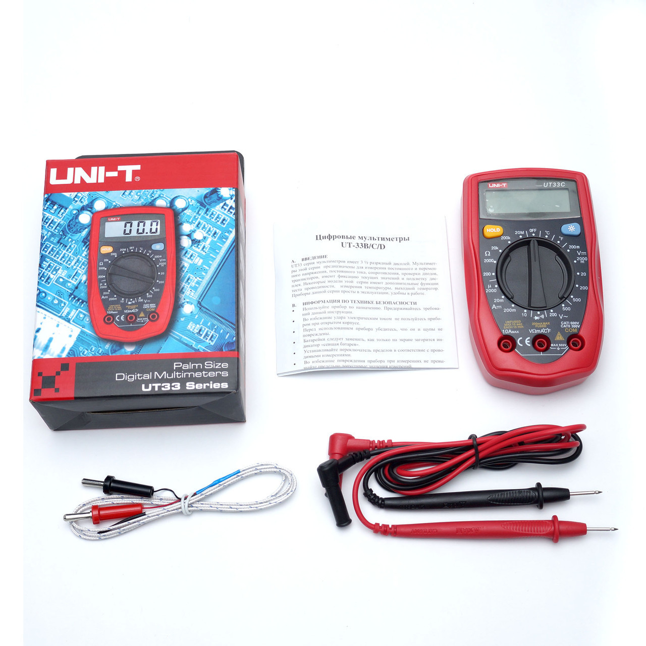 Мультиметр UNI-T UT33C цифровий вимірювальний інструмент тестер амперметр вольтметр - мініатюра 4