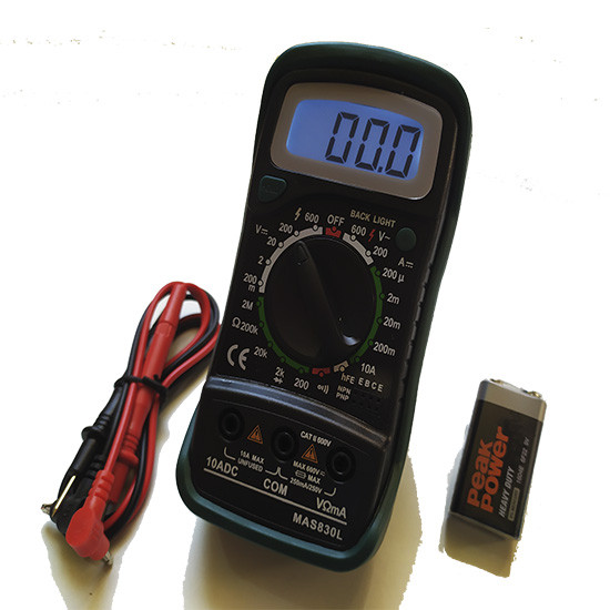 Універсальний портативний мультиметр MAS 830L Побутовий цифровий електронний тестер - вольтметр вимірювач опору, напруги з підсвіткою - мініатюра 4