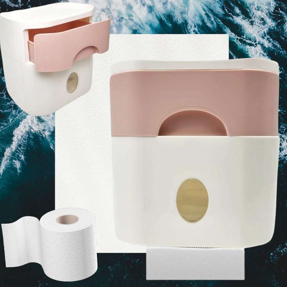 Органайзер – тримач для туалетного папіру та серветок з полицею для ванної кімнати - мініатюра 7