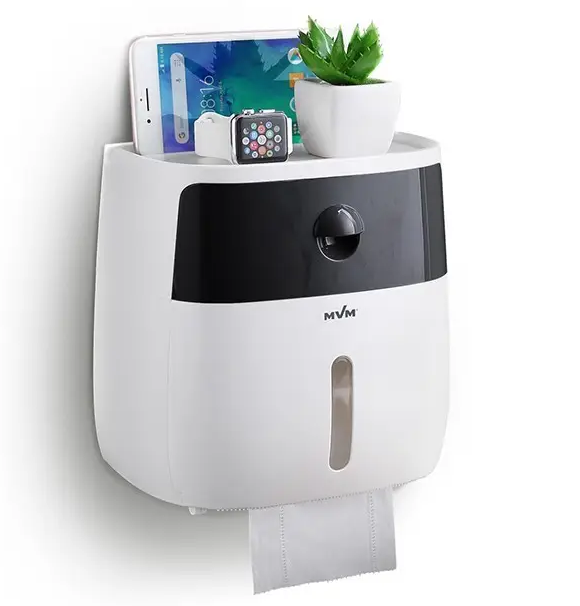 Органайзер – тримач для туалетного папіру та серветок з полицею для ванної кімнати - мініатюра 9