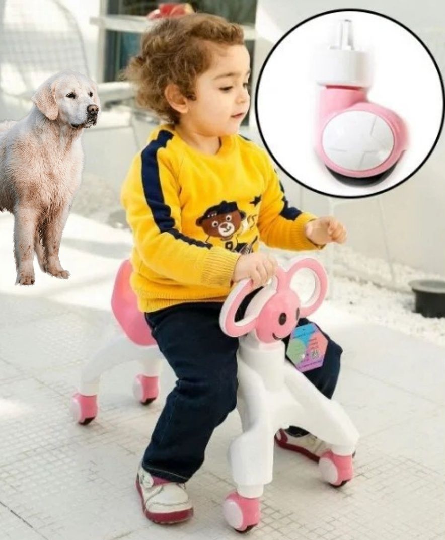 Ходунки - біговел Baby Walker каталка для малюків на коліщатках з вушками-ручками - мініатюра 6