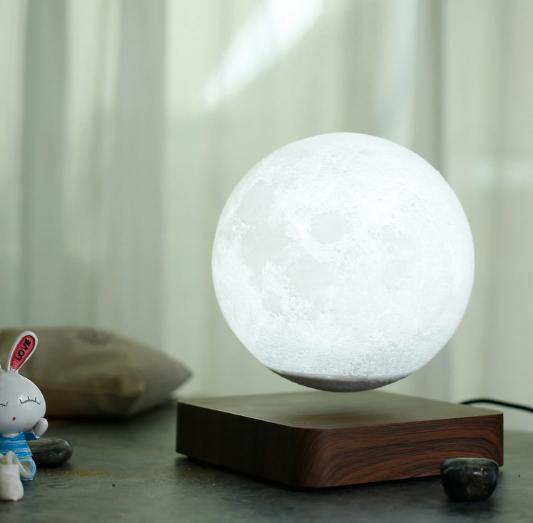 Настільний світильник Magnetic Moon Light ∙ Левітуюча магнітна сенсорна 3D лампа – нічник Місяць - мініатюра 4