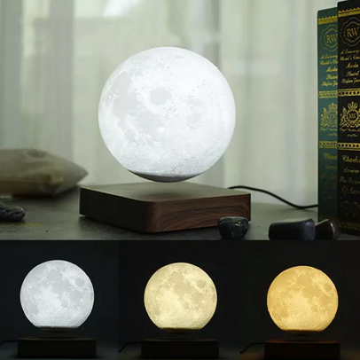Настільний світильник Magnetic Moon Light ∙ Левітуюча магнітна сенсорна 3D лампа – нічник Місяць - мініатюра 6