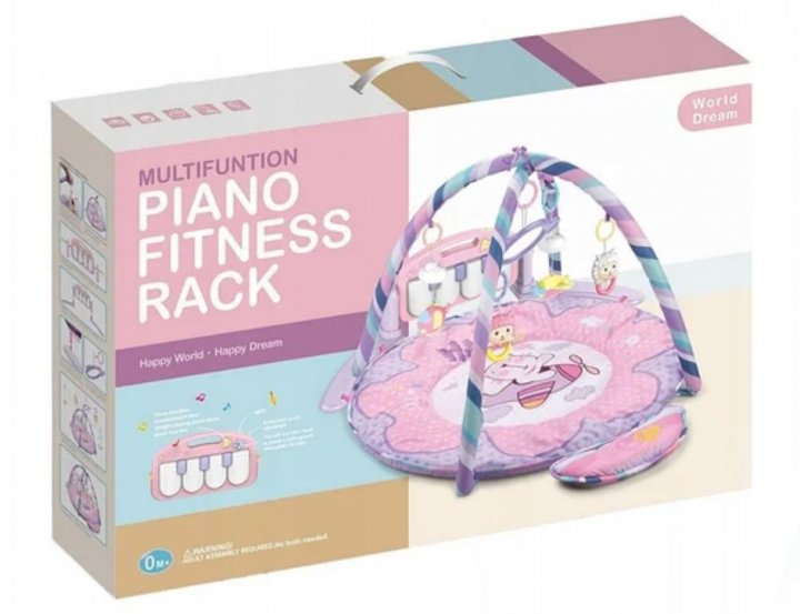 Ігровий килимок для немовля з розвиваючими модулями, дитячим піаніно та брязкальцями PIANO FITNESS RACK - мініатюра 4