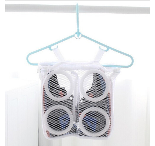 Мішок - чохол для прання взуття в пральній машині з ручкою для удоюного сушіння, 28 х 24 х 8 см - мініатюра 2