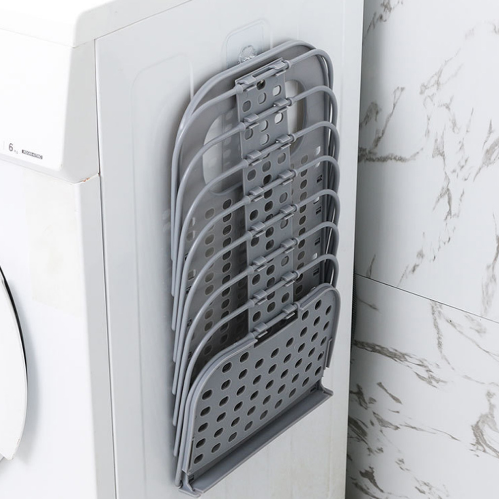 Підвісний складний кошик для білизни Grand laundry basket у ванну кімнату з ручкою та гачками - мініатюра 2