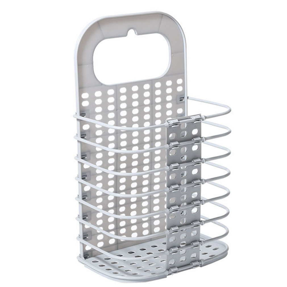 Підвісний складний кошик для білизни Grand laundry basket у ванну кімнату з ручкою та гачками - мініатюра 3