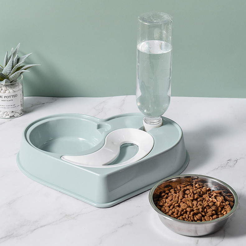 Годівниця з автоматичною напувалкою для домашніх тварин Dog Cat Bowl ∙ Миска – автонапувалка у формі серця для котів та собак