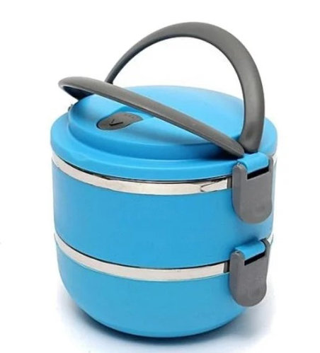 Набір контейнерів для зберігання продуктів Lunchbox Three Layers Ланчбокс для їжі з нержавіючої сталі 3 в 1 - мініатюра 8