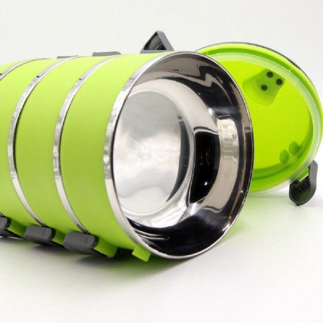 Набір контейнерів для зберігання продуктів Lunchbox Three Layers Ланчбокс для їжі з нержавіючої сталі 2 в 1 - мініатюра 4