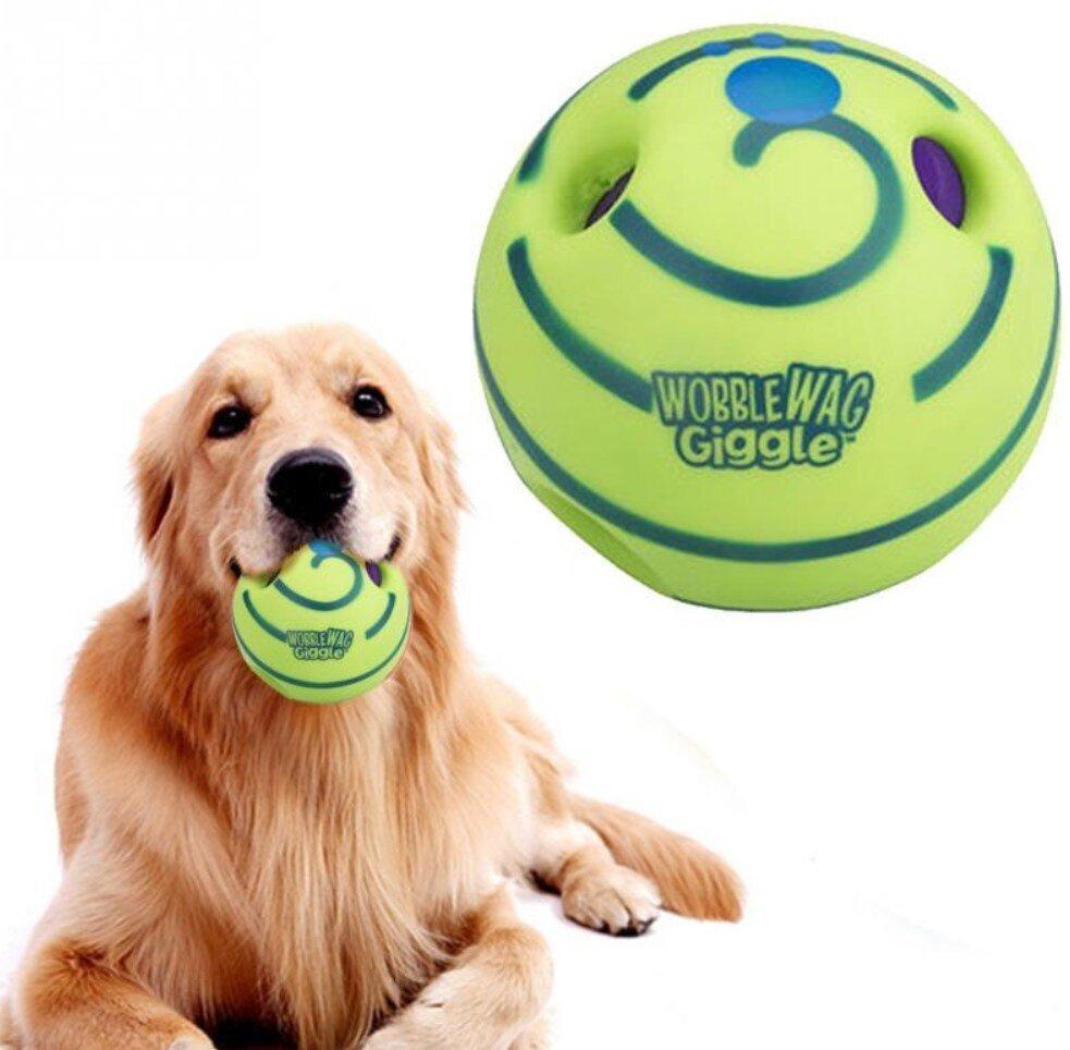 Іграшка для собак зі звуком Wobble Wag Giggle гигикаючий м'яч для гри з собакою