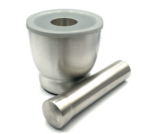 Ступка з товкачем металева з нержавіючої сталі FRU-562, 9 x 11.5 см